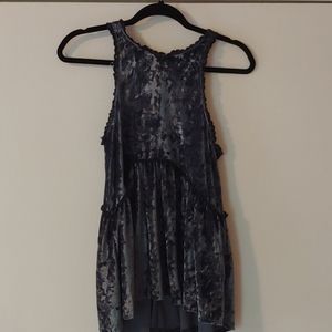 Blue velvet tank